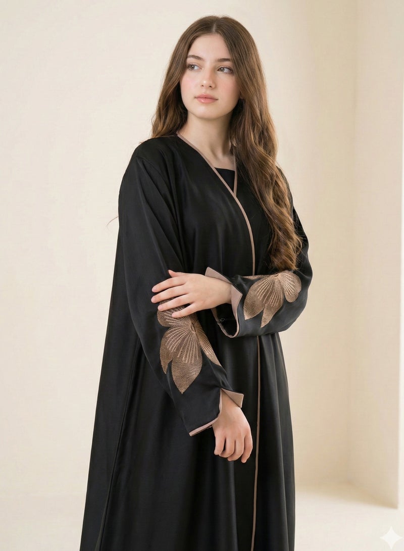 BHNS Abayas for school and abayas for the confusing age | Abaya for the confusing age and abaya for the confusing age | Colored abayas for the confusing age and abayas for the confusing age | Abaya for the confusing age and abayas for young ones | Small abayas for girls that suit every style | Abaya for short girls and abaya for short | Abaya for school and abayas for intermediate | Abaya for secondary and abaya for university | Fancy elegant soft luxurious abayas | Abaya of the trend Gulf bisht black | Abayas for teenage girls and for teenagers suitable for middle school - Image 1